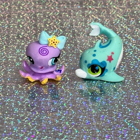 Littlest Pet Shop LPS Octopus #1309 Dolphin #2687 Hasbro - Picture 2 of 8